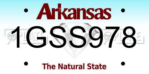 1GSS978 Arkansas License Plate