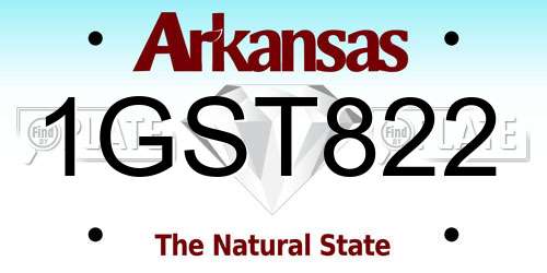 1GST822 Arkansas License Plate