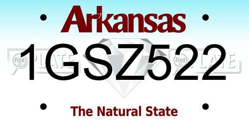 1GSZ522 Arkansas License Plate