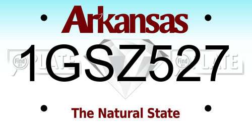 1GSZ527 Arkansas License Plate