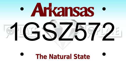 1GSZ572 Arkansas License Plate