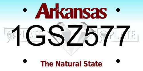 1GSZ577 Arkansas License Plate