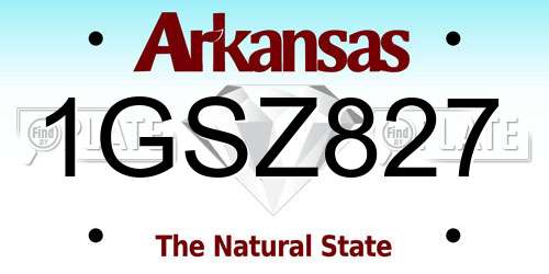 1GSZ827 Arkansas License Plate