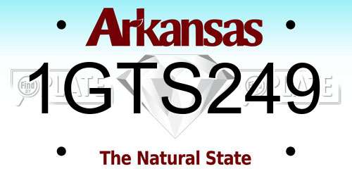 1GTS249 Arkansas License Plate