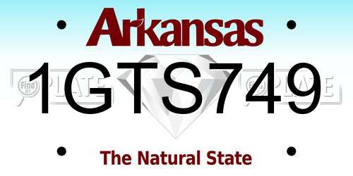 1GTS749 Arkansas License Plate