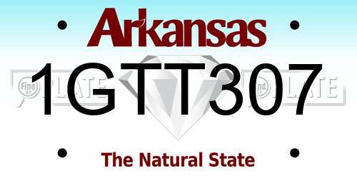 1GTT307 Arkansas License Plate