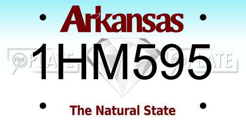 1HM595 Arkansas License Plate