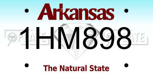 1HM898 Arkansas License Plate