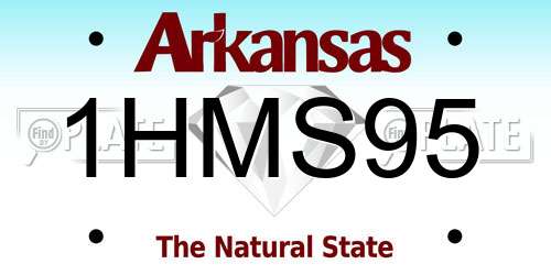 1HMS95 Arkansas License Plate