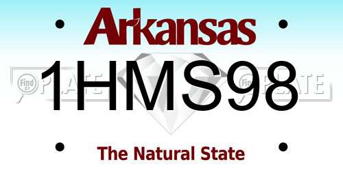 1HMS98 Arkansas License Plate