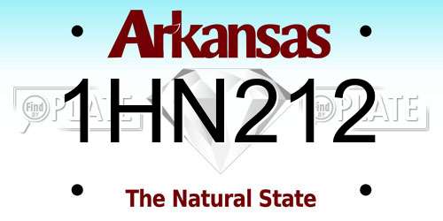 1HN212 Arkansas License Plate