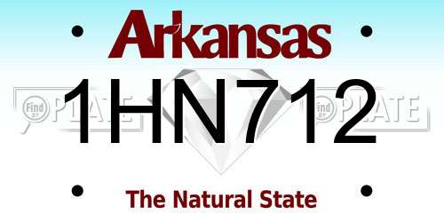 1HN712 Arkansas License Plate