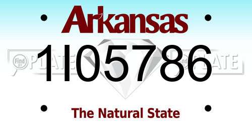 1I05786 Arkansas License Plate