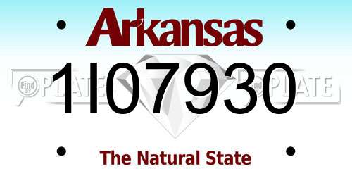 1I07930 Arkansas License Plate