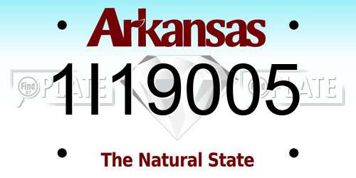 1I19005 Arkansas License Plate