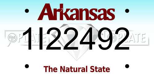 1I22492 Arkansas License Plate