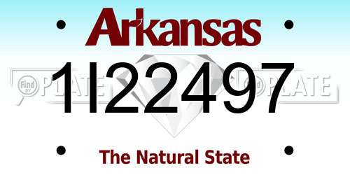1I22497 Arkansas License Plate