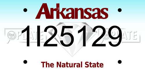 1I25129 Arkansas License Plate