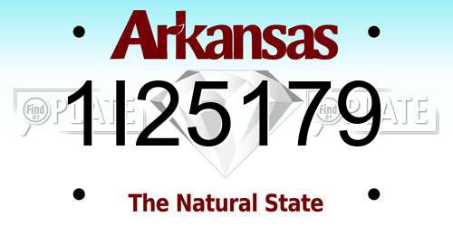 1I25179 Arkansas License Plate