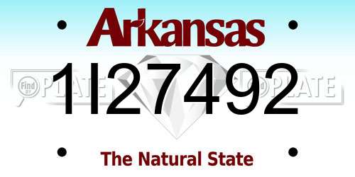 1I27492 Arkansas License Plate