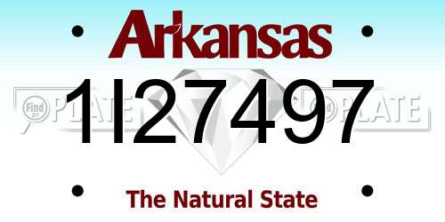 1I27497 Arkansas License Plate