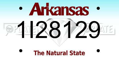 1I28129 Arkansas License Plate
