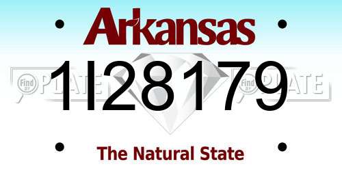 1I28179 Arkansas License Plate