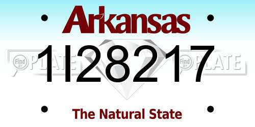 1I28217 Arkansas License Plate
