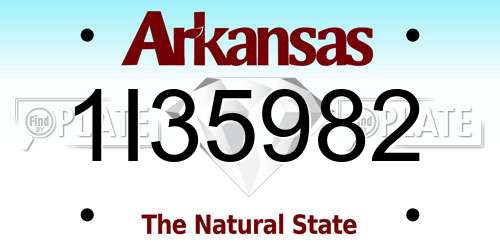 1I35982 Arkansas License Plate