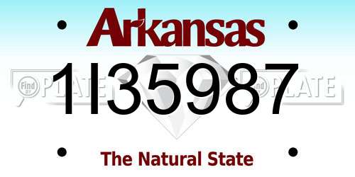 1I35987 Arkansas License Plate