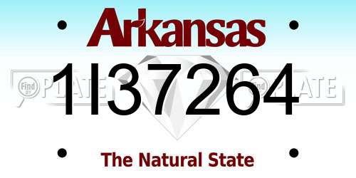 1I37264 Arkansas License Plate