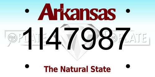 1I47987 Arkansas License Plate