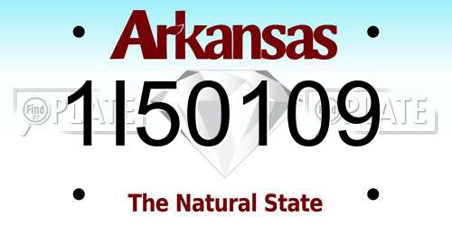 1I50109 Arkansas License Plate
