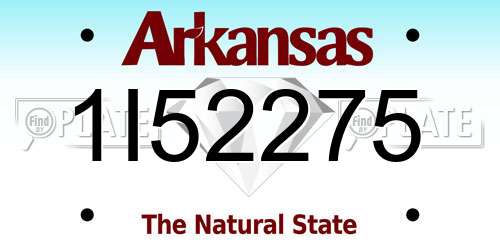 1I52275 Arkansas License Plate