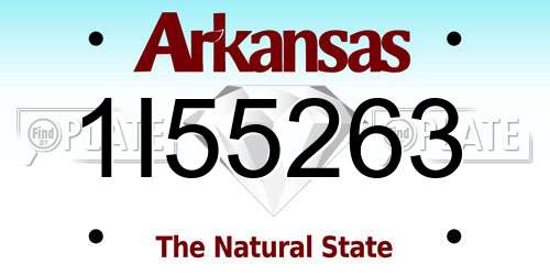 1I55263 Arkansas License Plate