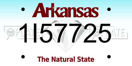 1I57725 Arkansas License Plate