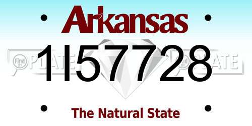 1I57728 Arkansas License Plate