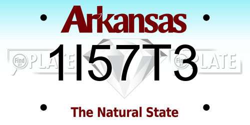 1I57T3 Arkansas License Plate