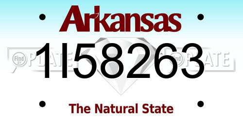 1I58263 Arkansas License Plate