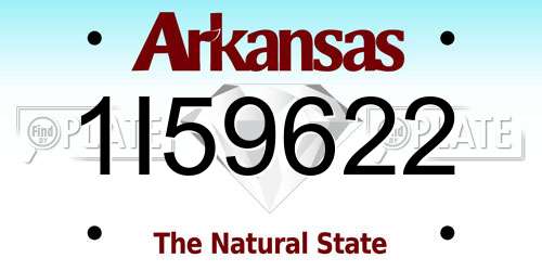 1I59622 Arkansas License Plate