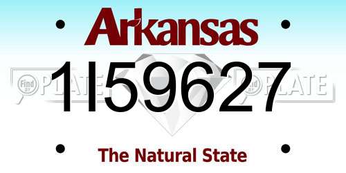 1I59627 Arkansas License Plate