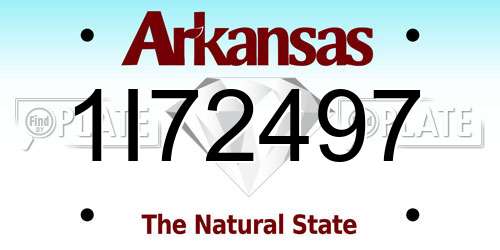 1I72497 Arkansas License Plate