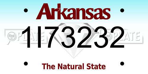 1I73232 Arkansas License Plate