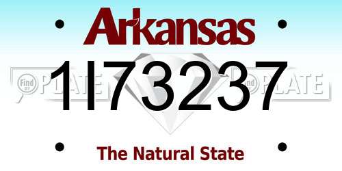 1I73237 Arkansas License Plate