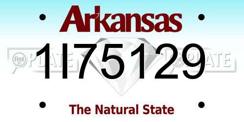 1I75129 Arkansas License Plate