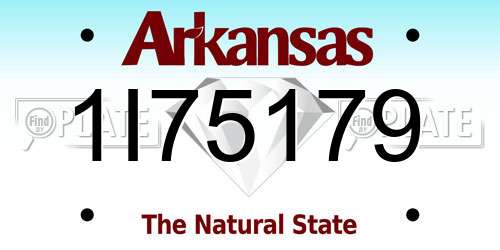 1I75179 Arkansas License Plate