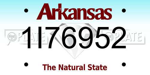 1I76952 Arkansas License Plate
