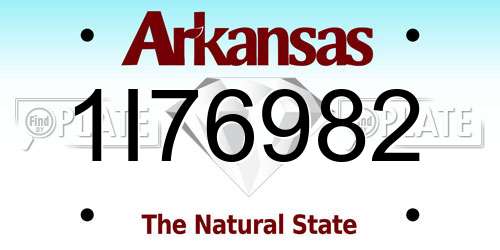 1I76982 Arkansas License Plate