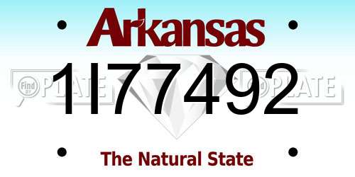 1I77492 Arkansas License Plate