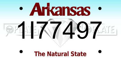1I77497 Arkansas License Plate
